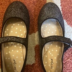 Cat & Jack Black Glitter Dress Shoes